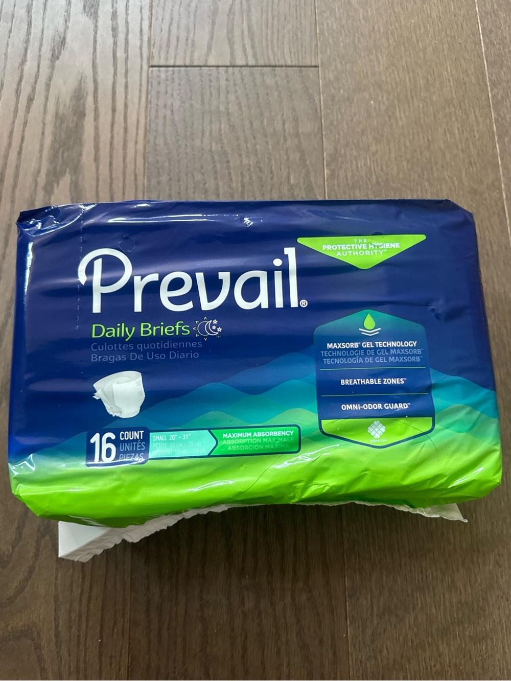 New! Prevail Daily Adult UNISEX 16-Count Incontinence Briefs with Tabs SMALL